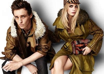 Eddie Redmayne and Cara Delevingne for Burberry.